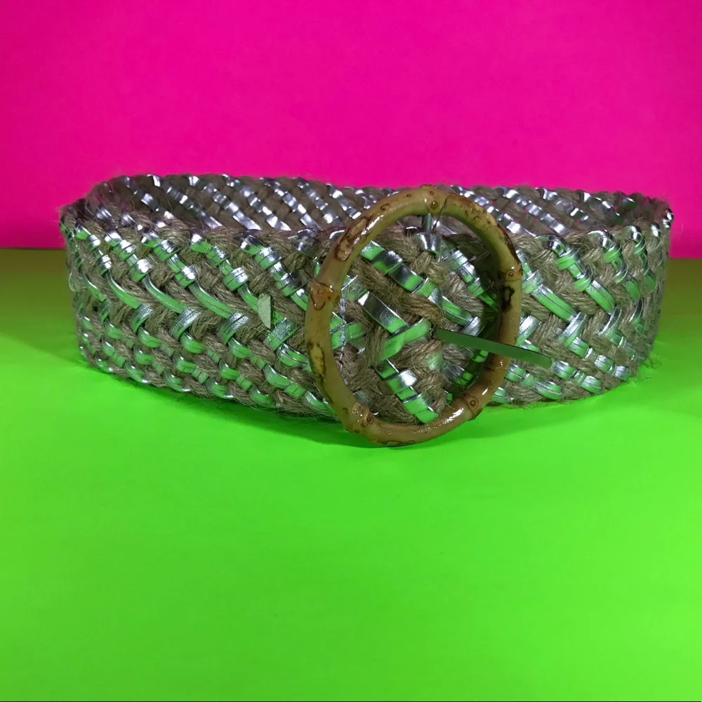 Metallic Silver Braided Vintage Deadstock Belt